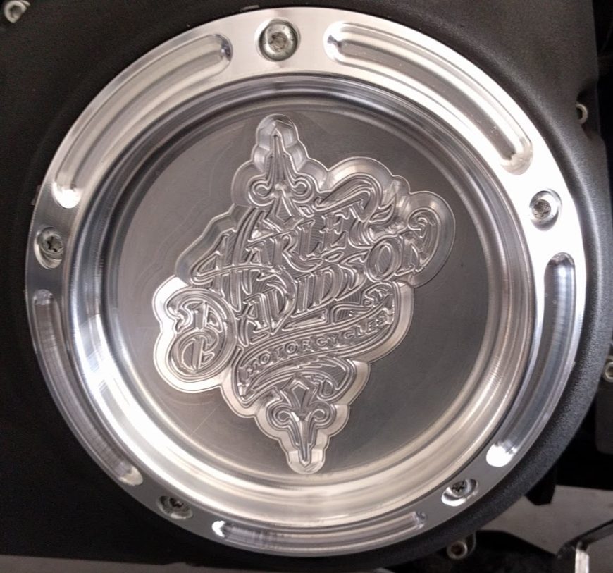 Harley Davidson DYNA/TWIN CAM Derby Covers Harley Emboss Machined